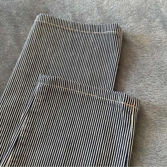 AG Adriana Goldschmeid Navy Blue & White The Prima Striped Cigarette Leg Jeans - Picture 14 of 14